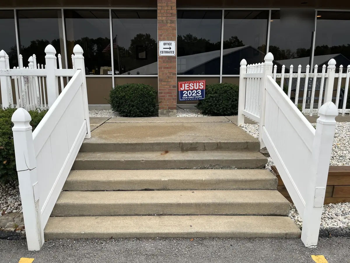 Commercial entrance and walkway cleaning before cleaning
