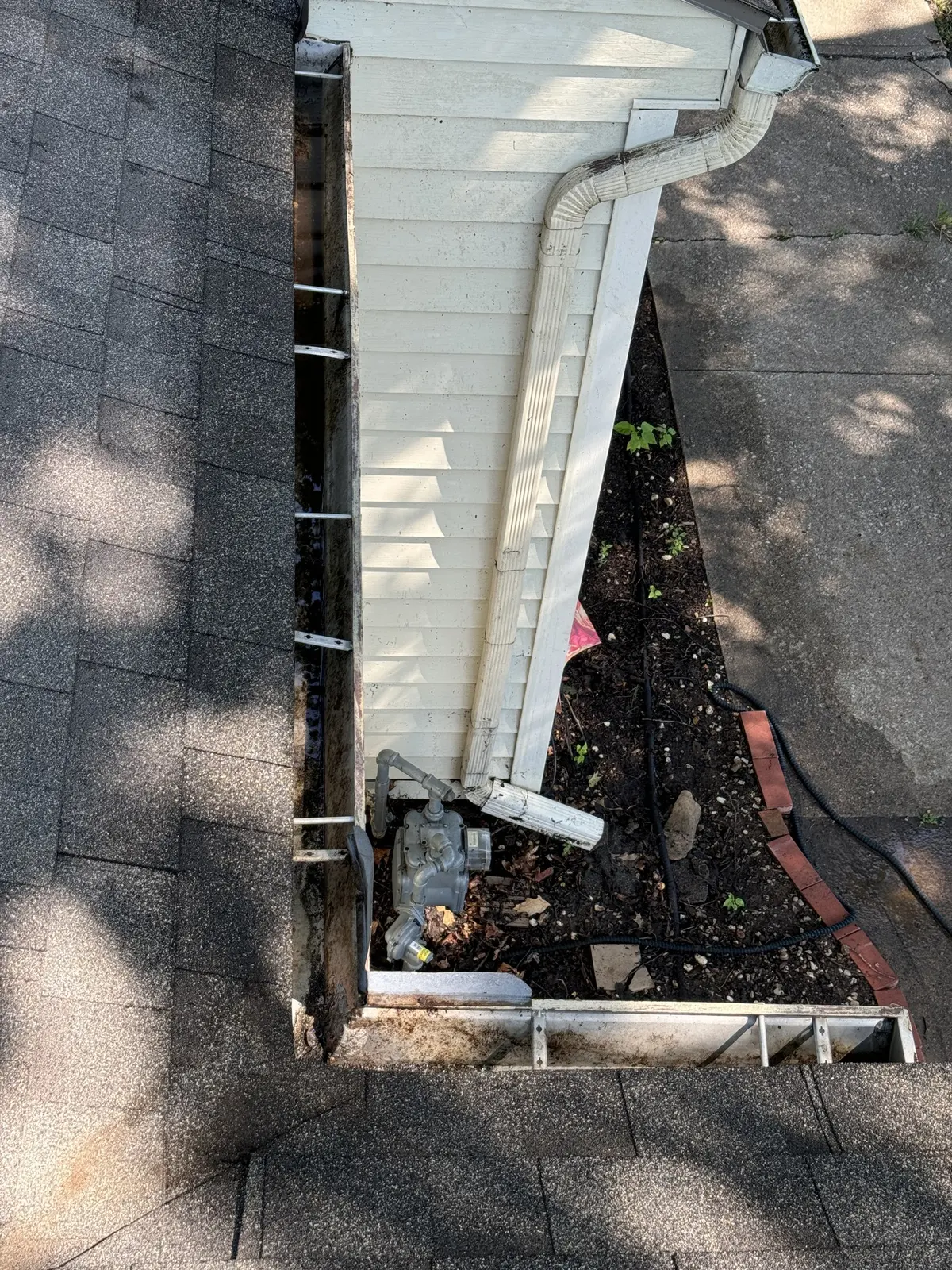 Residential gutter cleaning after cleaning